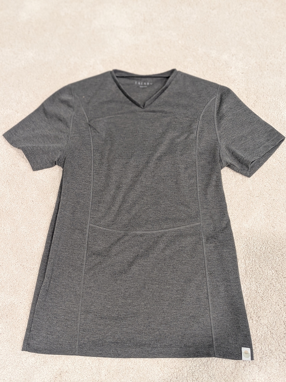 Men's Dark Gray V-Neck Athletic Tee
